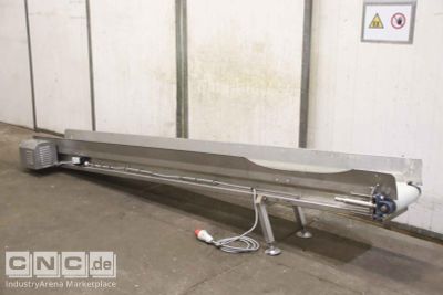 Conveyor belt 8 m/min stainless steel unbekannt 3490 x 280 mm
